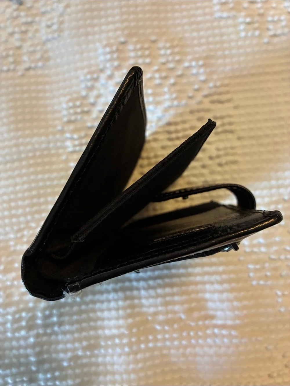 Fossil Black Genuine Leather Wallet with Zip Pocket